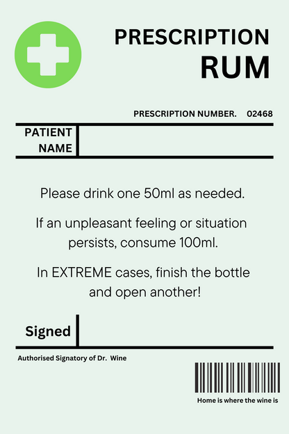 Prescription Alcohol Sticker