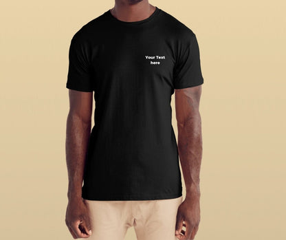 Personalised Embroidered Black T Shirt