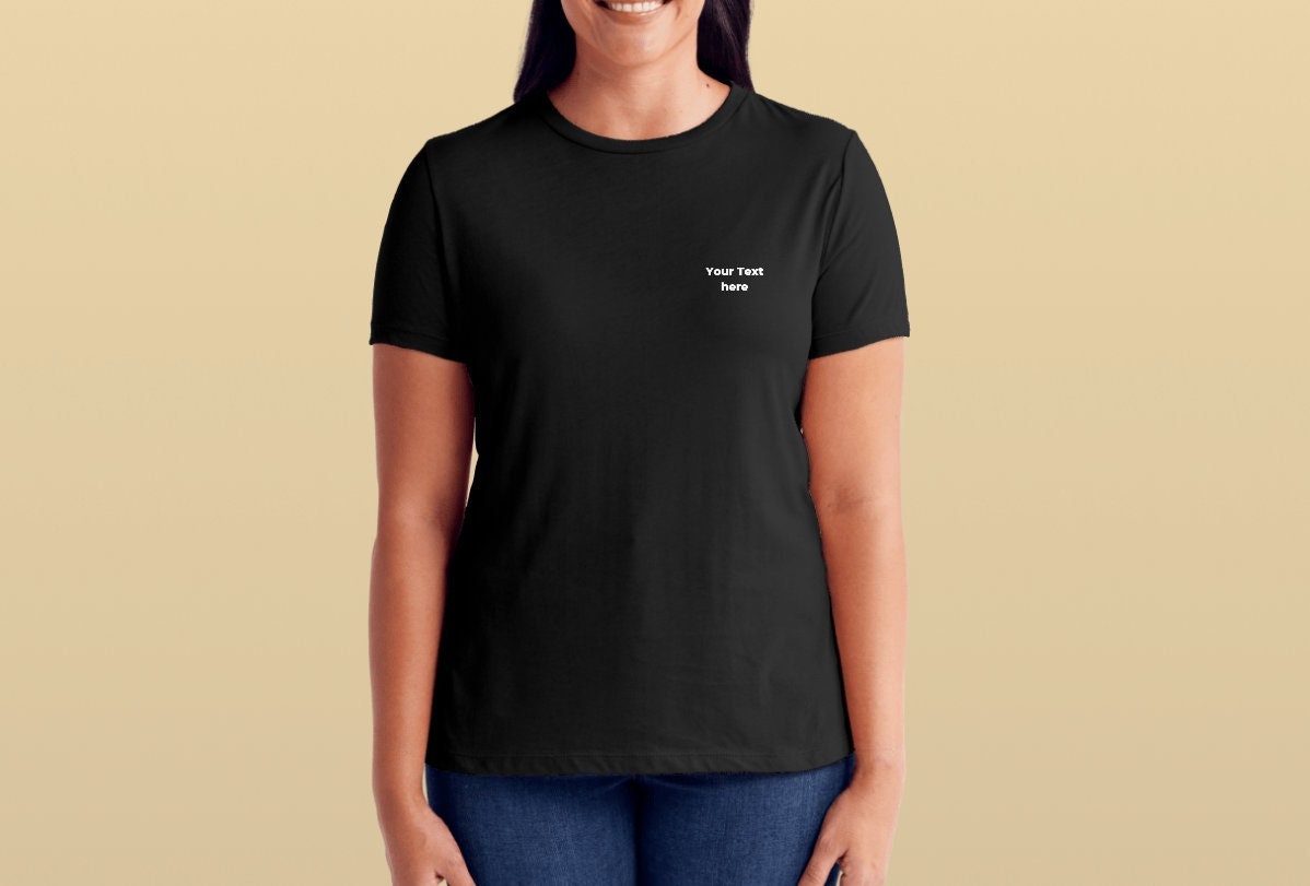 Personalised Embroidered Black T Shirt